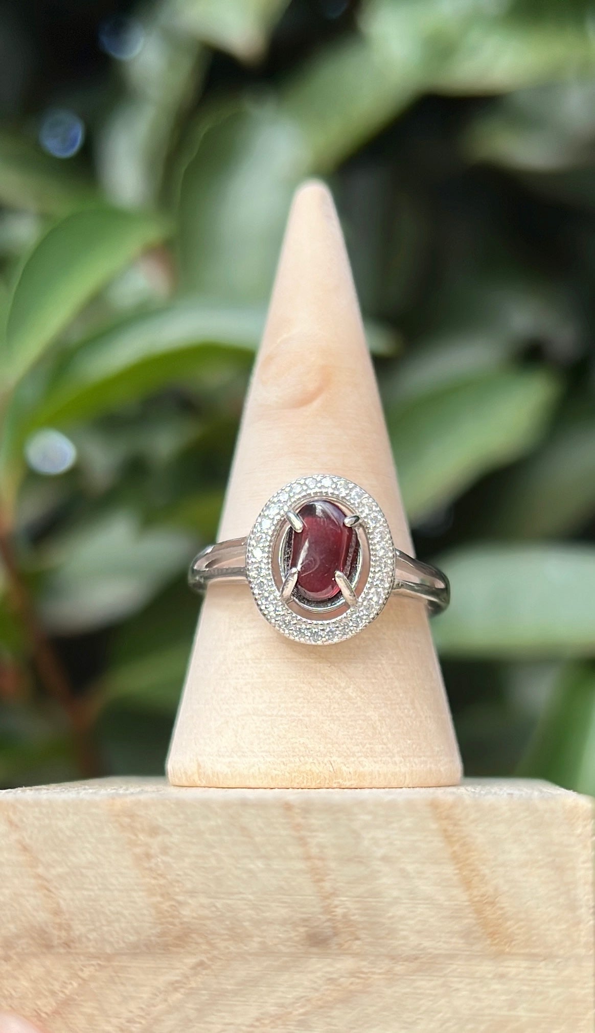 Garnet Oval • 925 Sterling Silver
