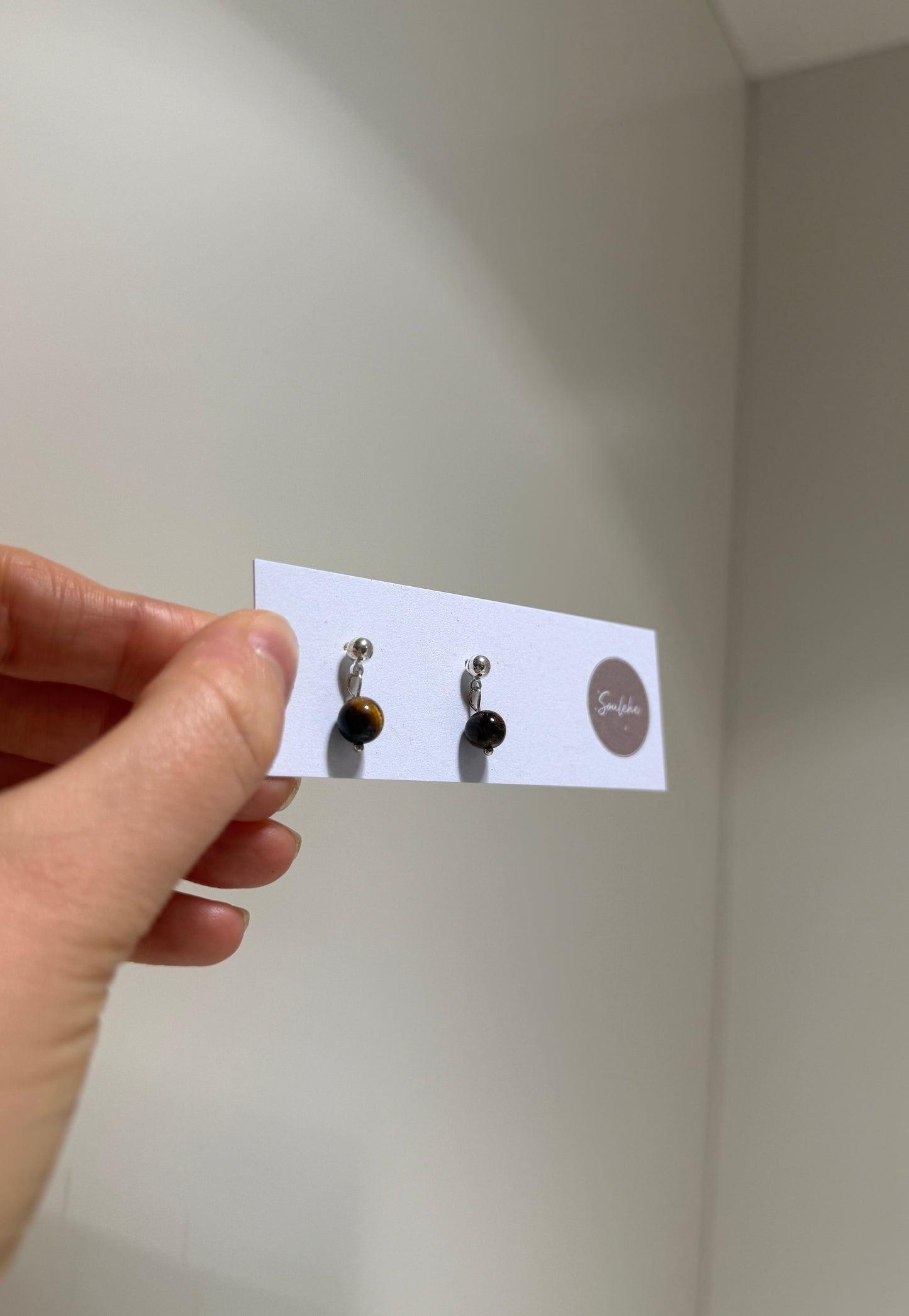 Tiger Eye Studs - Protection, Luck, Personal Power