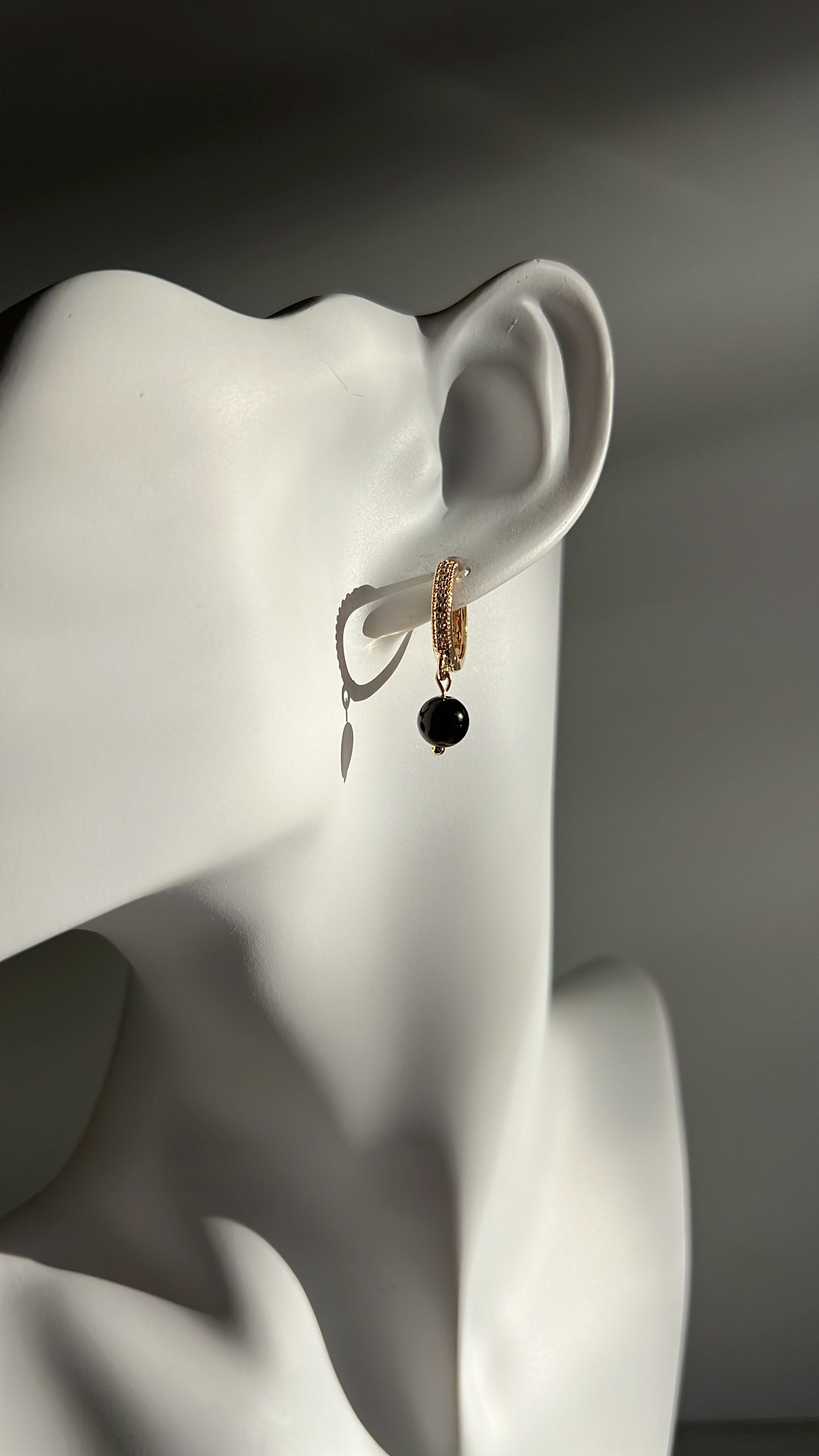 Powerful Protection • Earrings •  Silver Obsidian & 14k Gold Plated