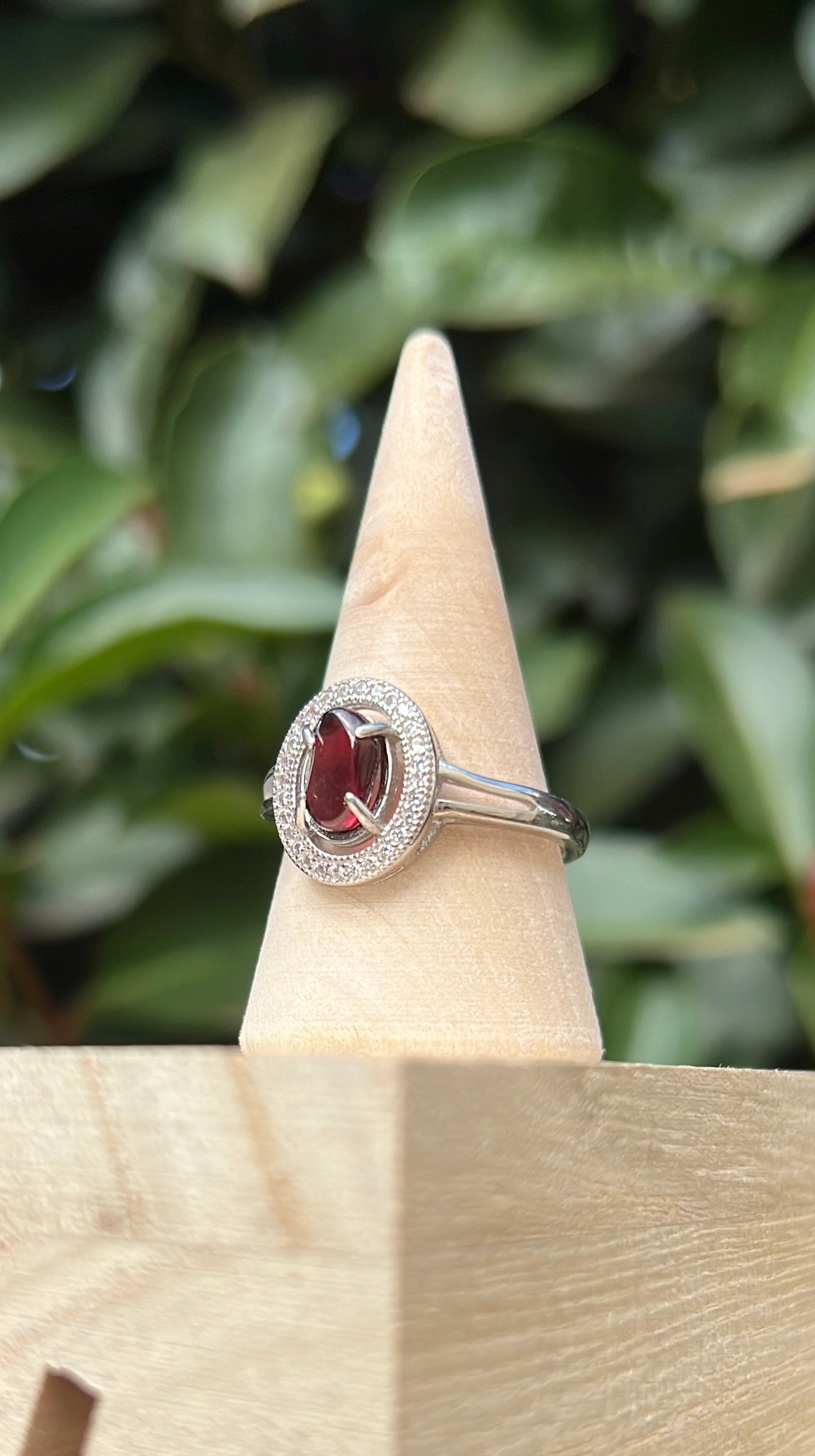 Garnet Oval • 925 Sterling Silver