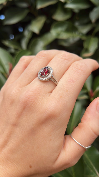 Garnet Oval • 925 Sterling Silver