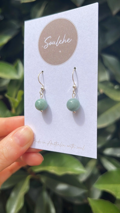 Happiness x Travelling • Earrings • Jade & 925 Silver Plated