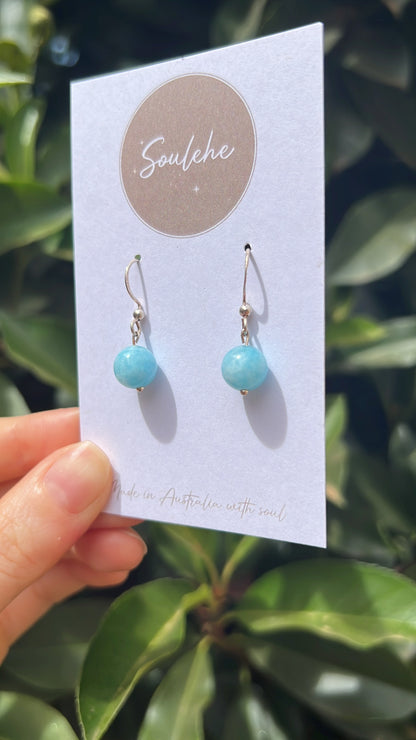 Youth, Happiness x Peace • Earrings • Aquamarine & 925 Silver Plated