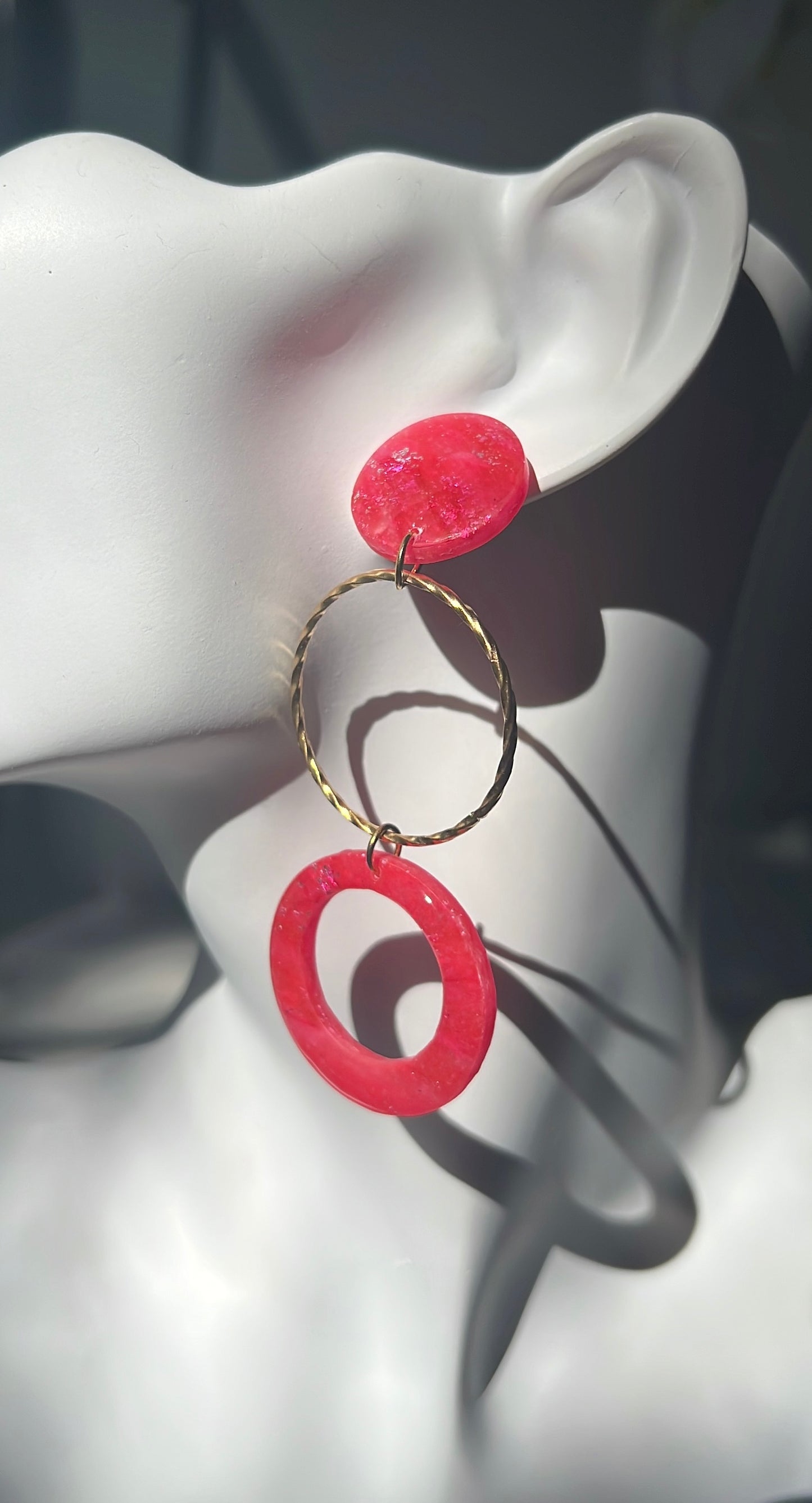 Crimson Triple • Luxurious Artisan Earrings
