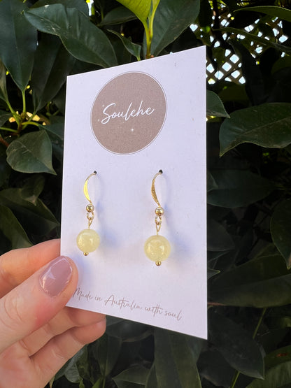 natural citrine crystal earrings stone