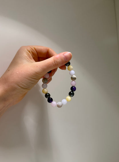Aries Luck Bracelet with Rose Quartz, Aquamarine, Amethyst, Hematite, Amazonite and Citrine, handmade – Soulehe.