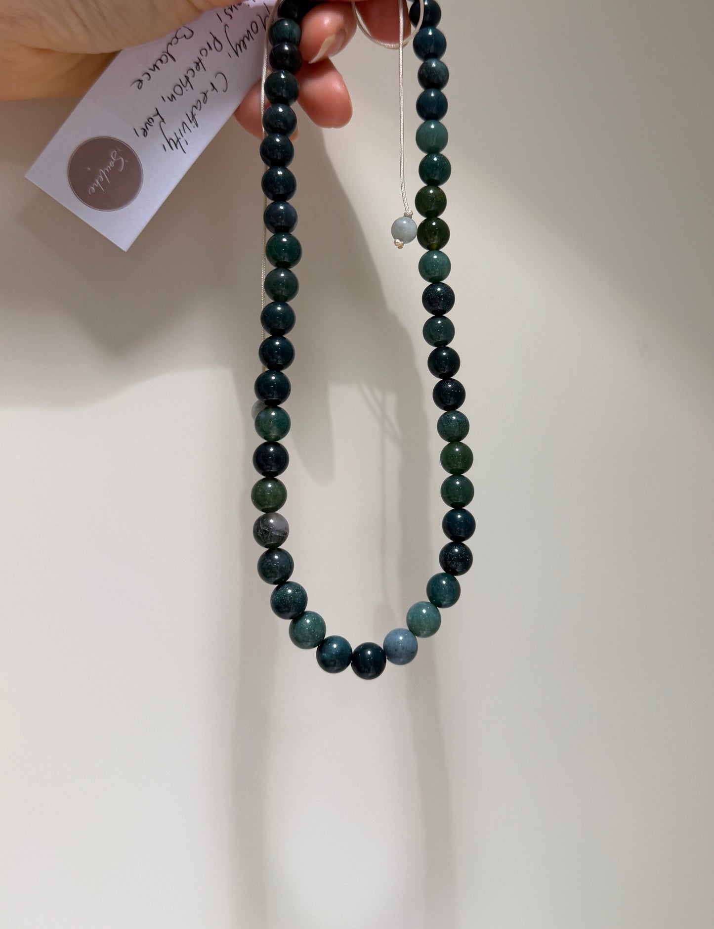 Moss Agate choker - Protection, Creativity, Love