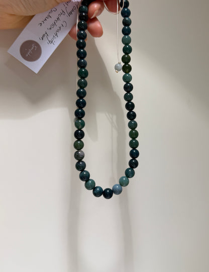 Moss Agate choker - Protection, Creativity, Love