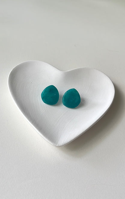 Teal Stud • Luxurious Artisan Earrings