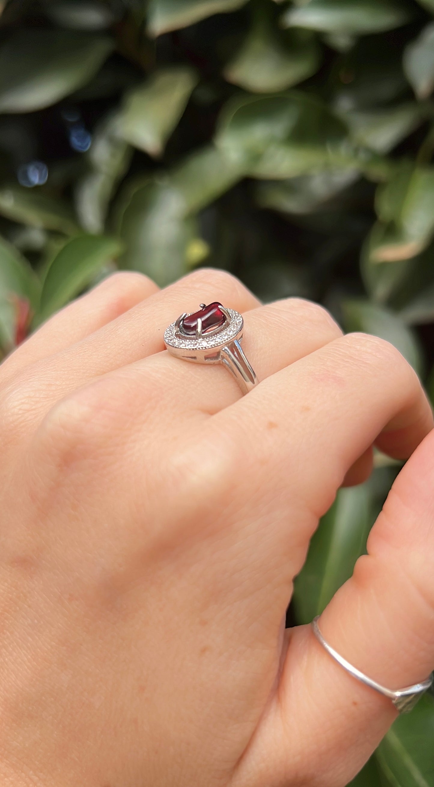 Garnet Oval • 925 Sterling Silver