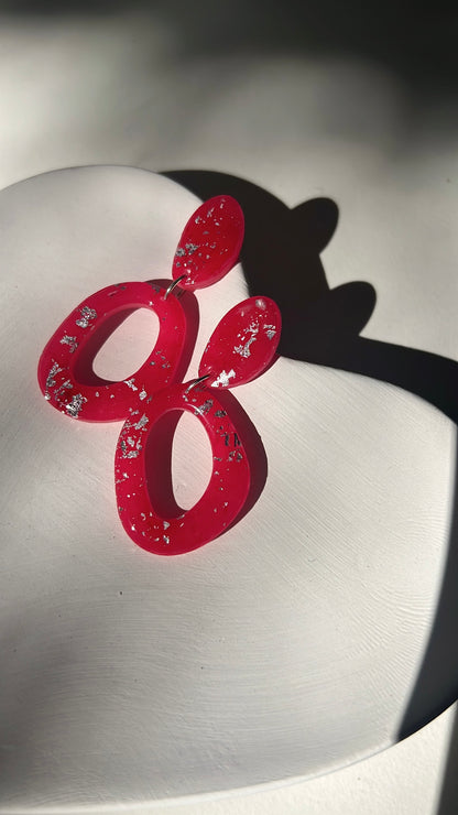 Crimson Curve • Luxurious Artisan Earrings