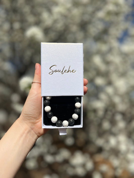 Black and White • Black Lava & Howlite