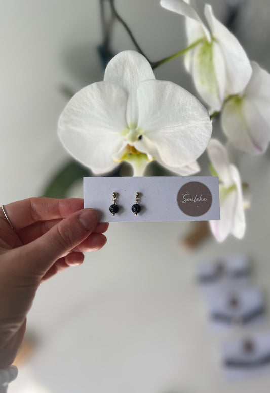 Obsidian Studs - Releases stress, Life force, Protective