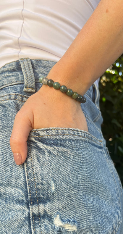 Grounding, Money,  Protection - Moss Agate