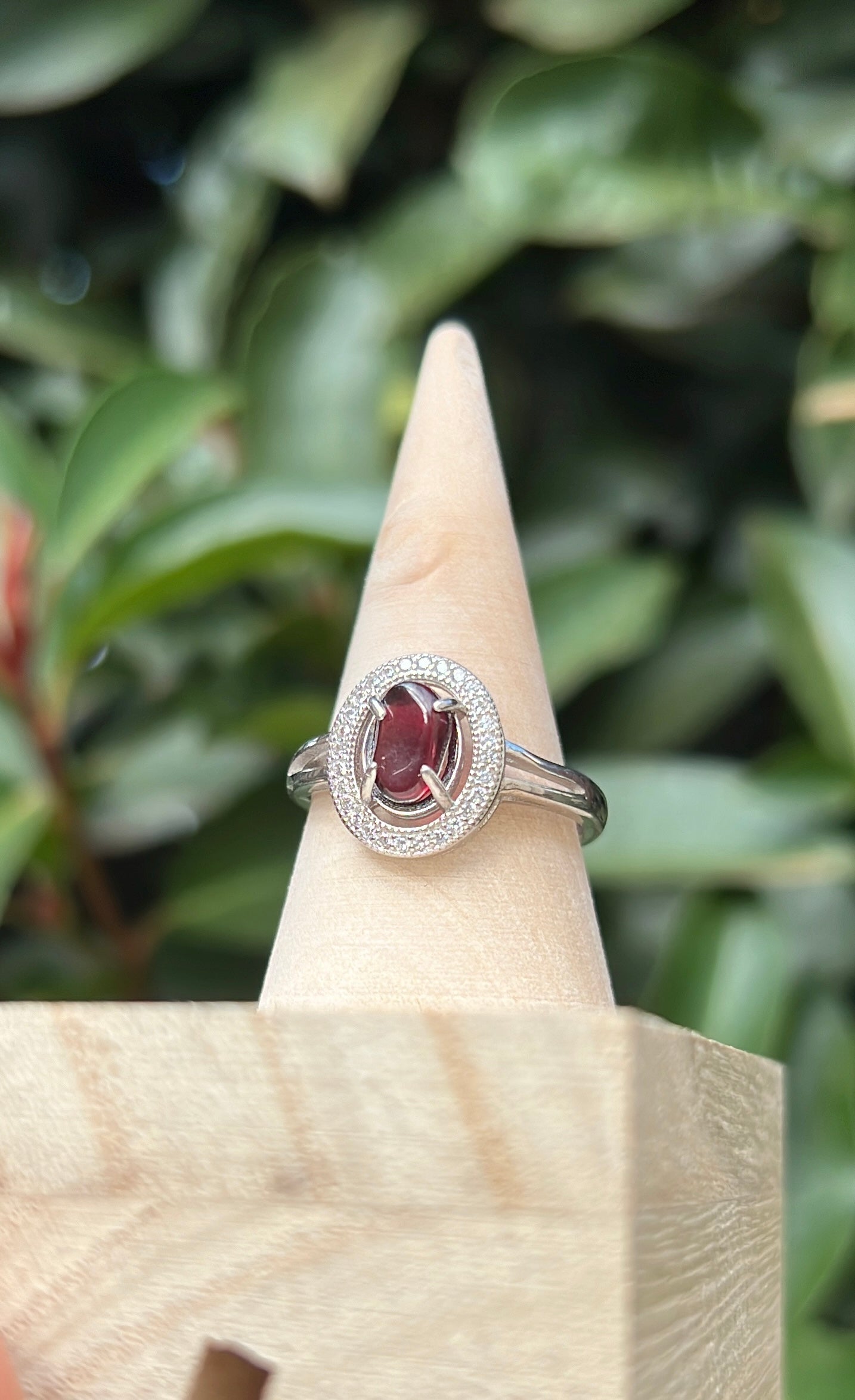 Garnet Oval • 925 Sterling Silver