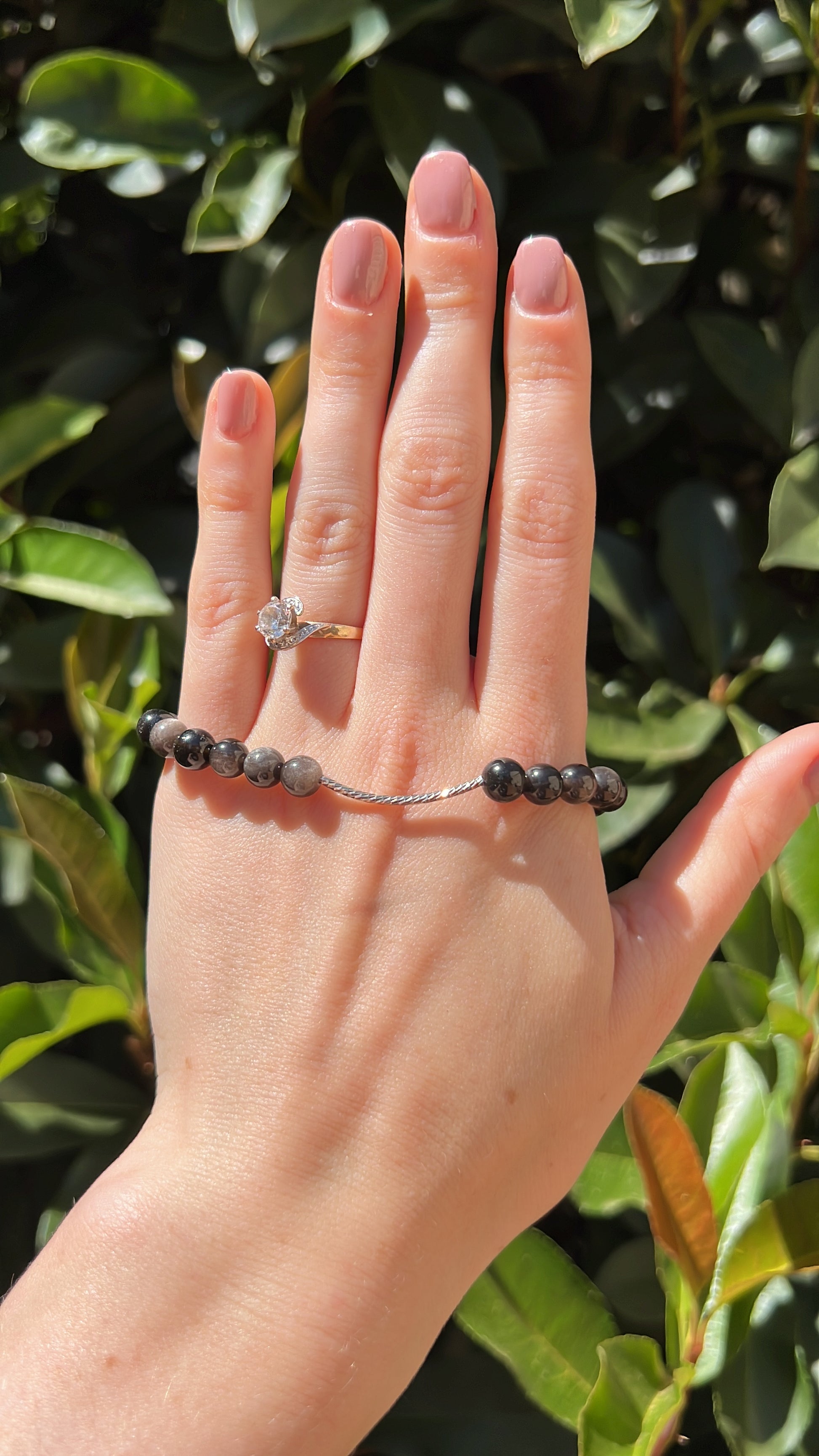 obsidian crystal natural stone bracelet