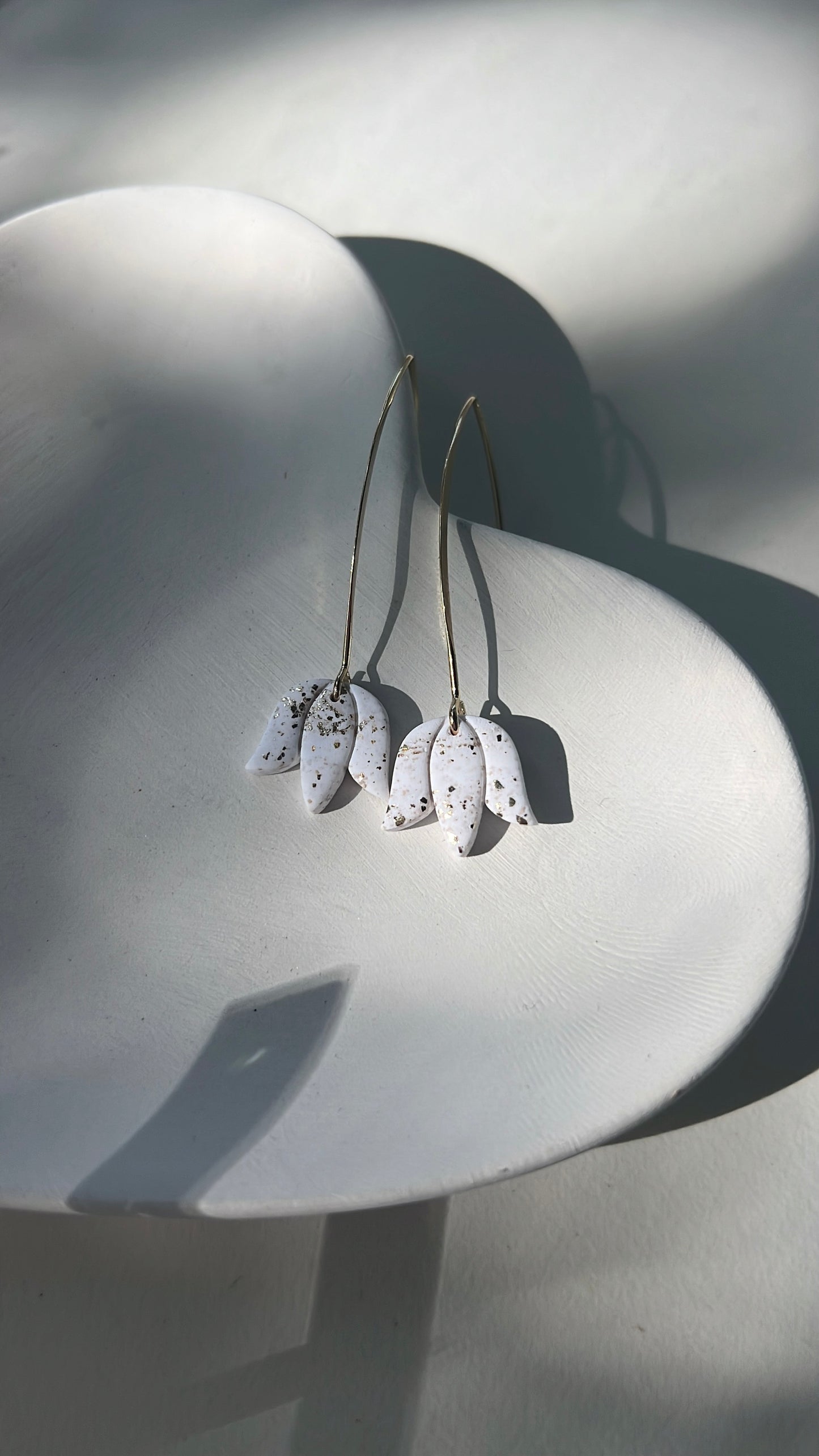 Golden Snowdrop • Luxurious Artisan Earrings