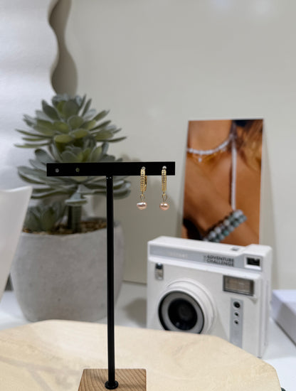 Luxurious Pink pearl earrings