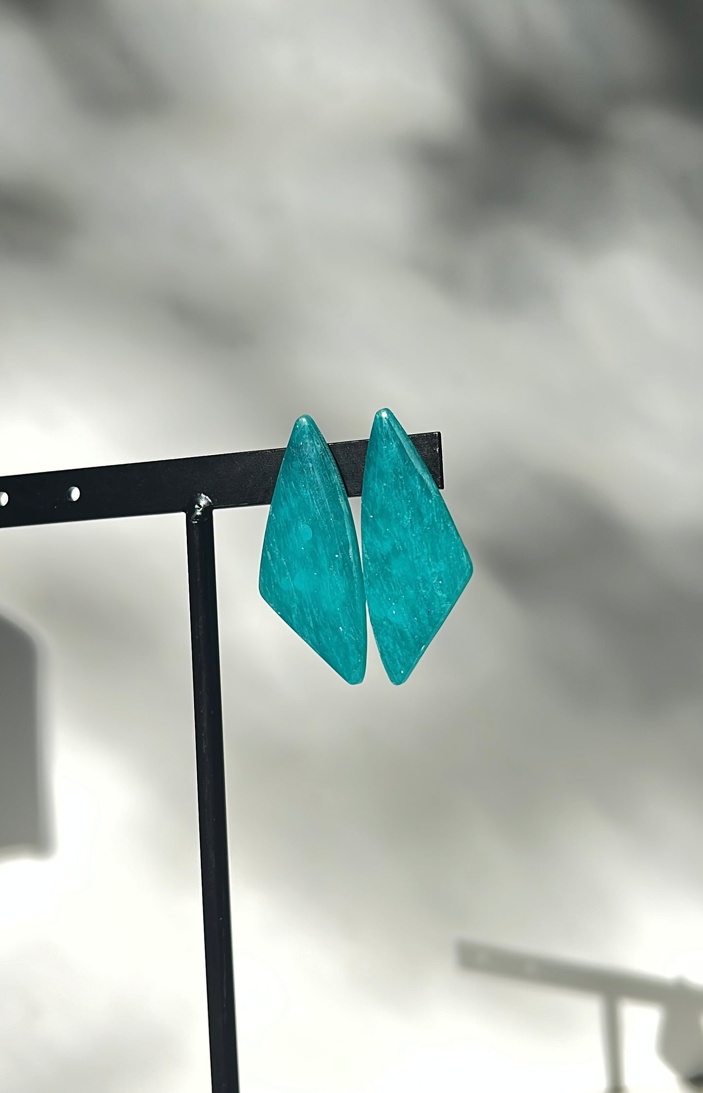 blue earrings, 
