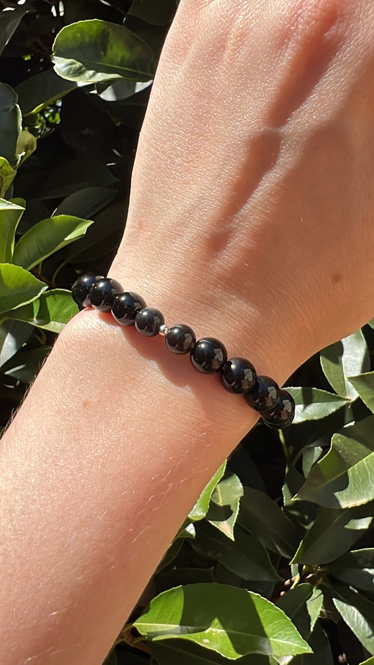 obsidian onyx crystal natural stone bracelet