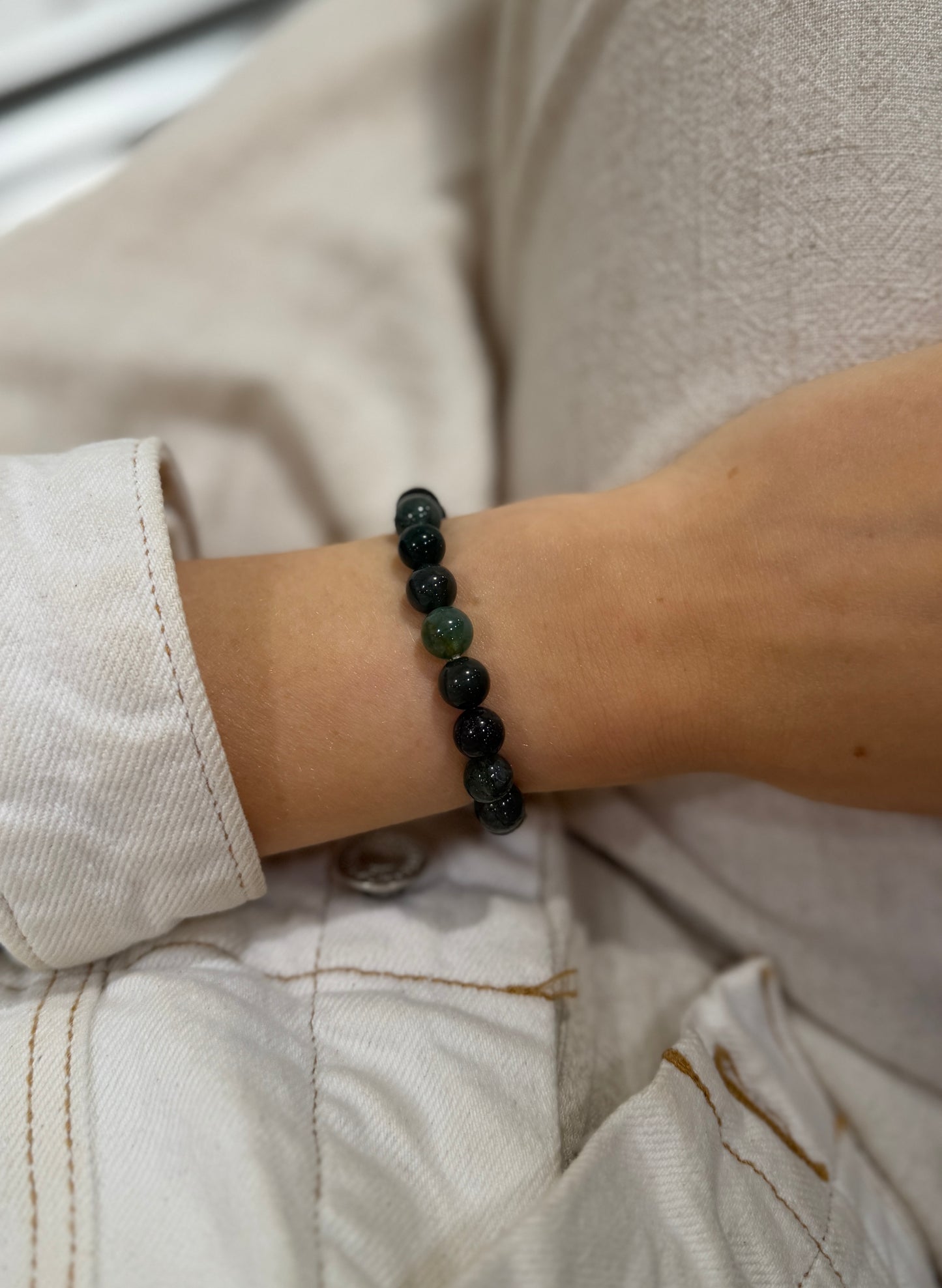 Grounding, Money,  Protection - Moss Agate