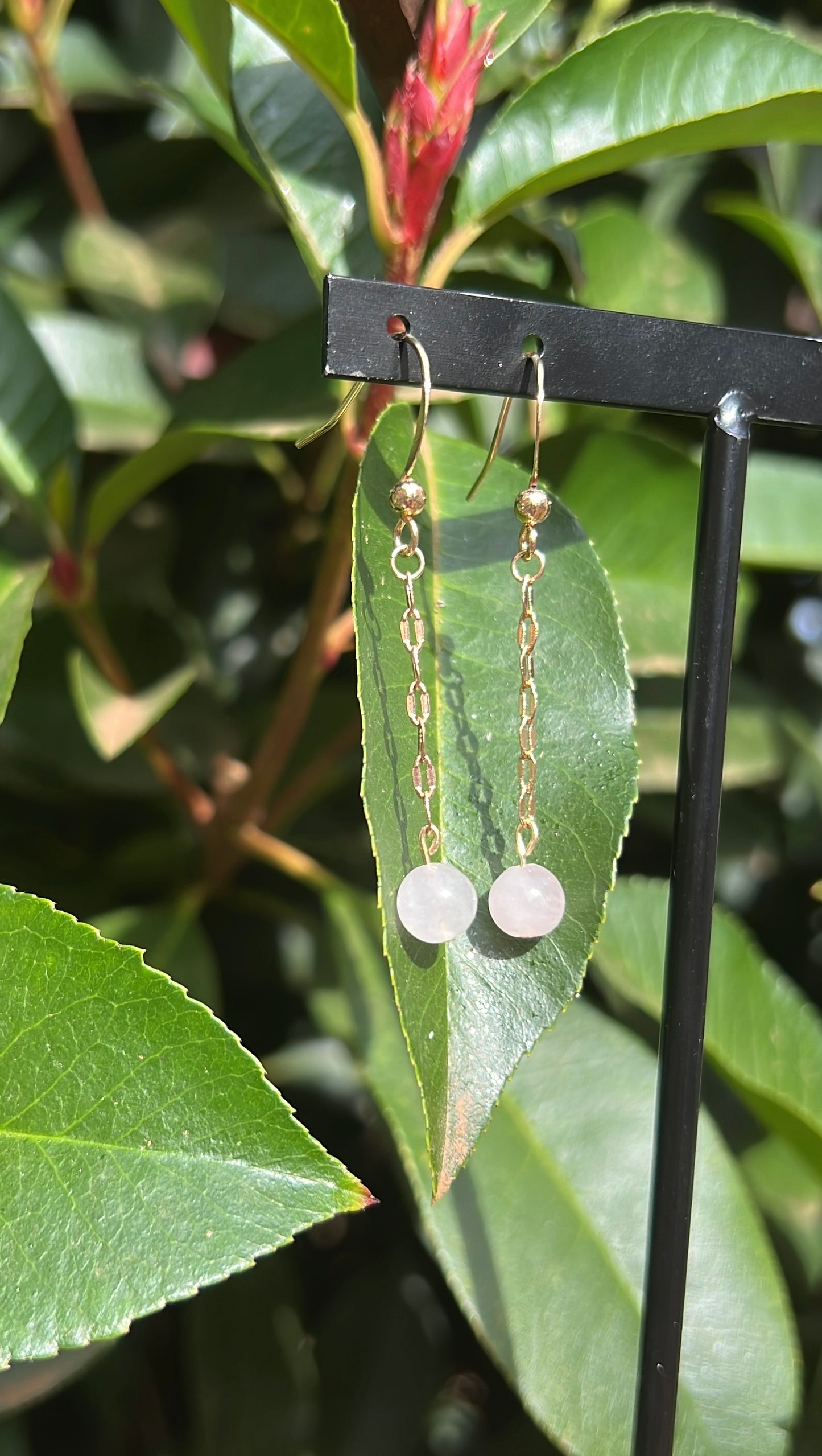 Healing x Relationships Combo • Necklace & Earrings • Rose Quartz & 18K Gold Plated
