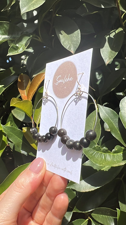 obsidian earrings