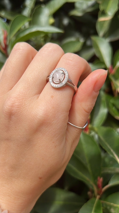 Rose Quartz Oval •  925 Sterling Silver