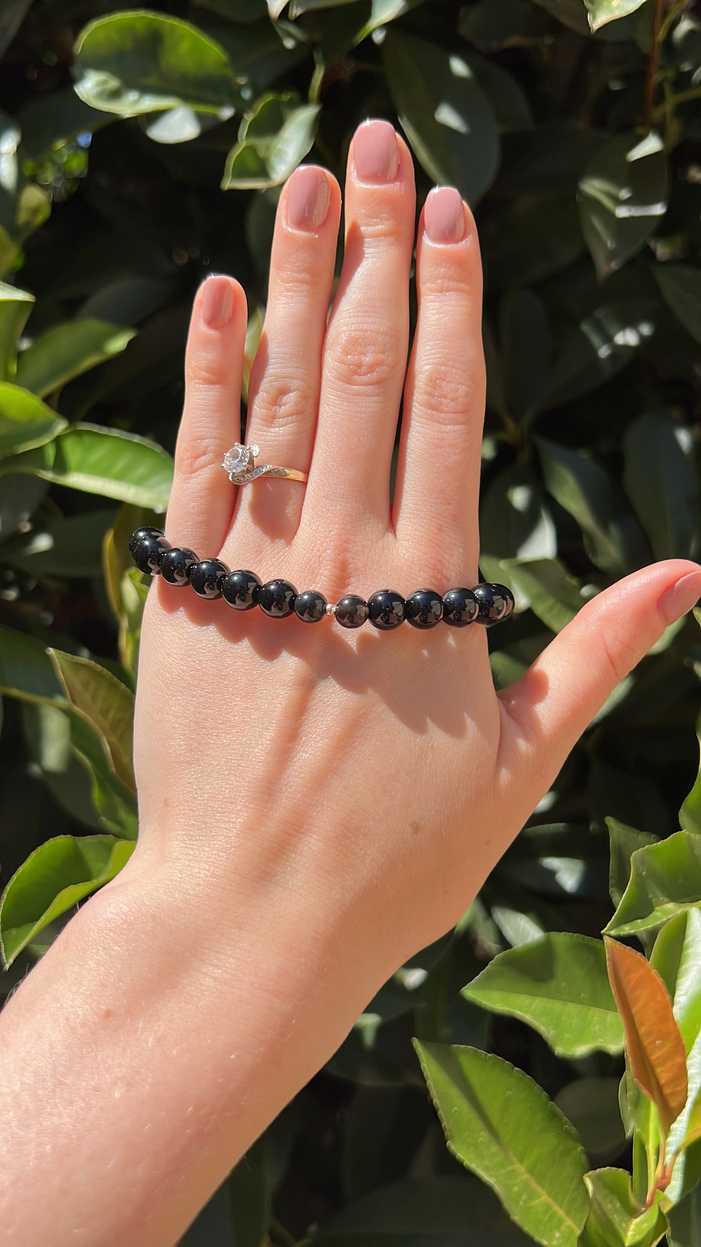 obsidian onyx crystal natural stone bracelet