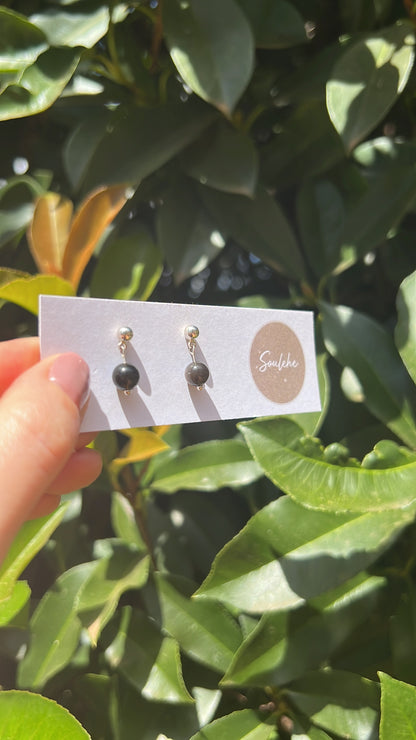 Strength x Protection • Earrings • Silver Obsidian & 18K Gold Plated or 925 Silver