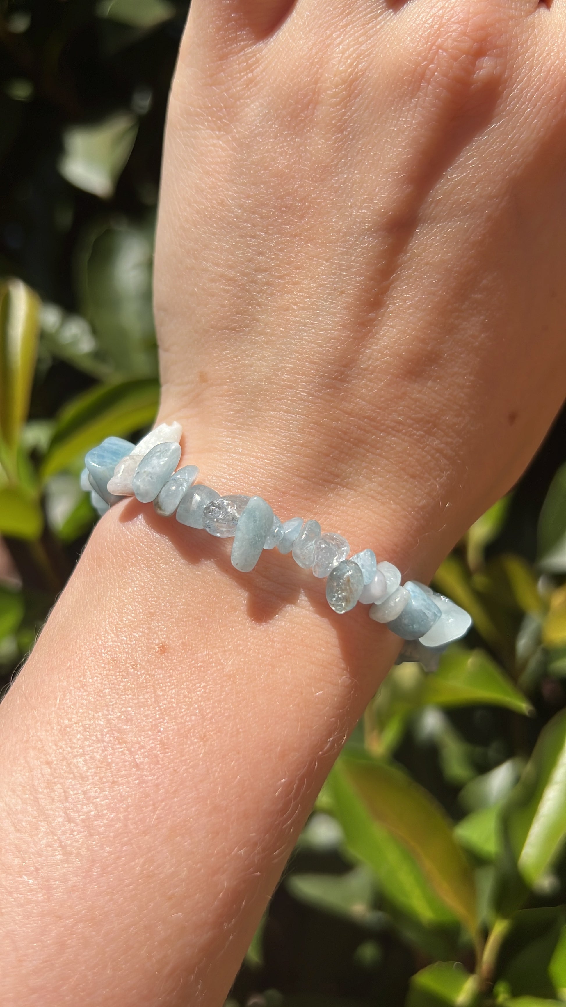 Aquamarine crystal natural stone bracelet