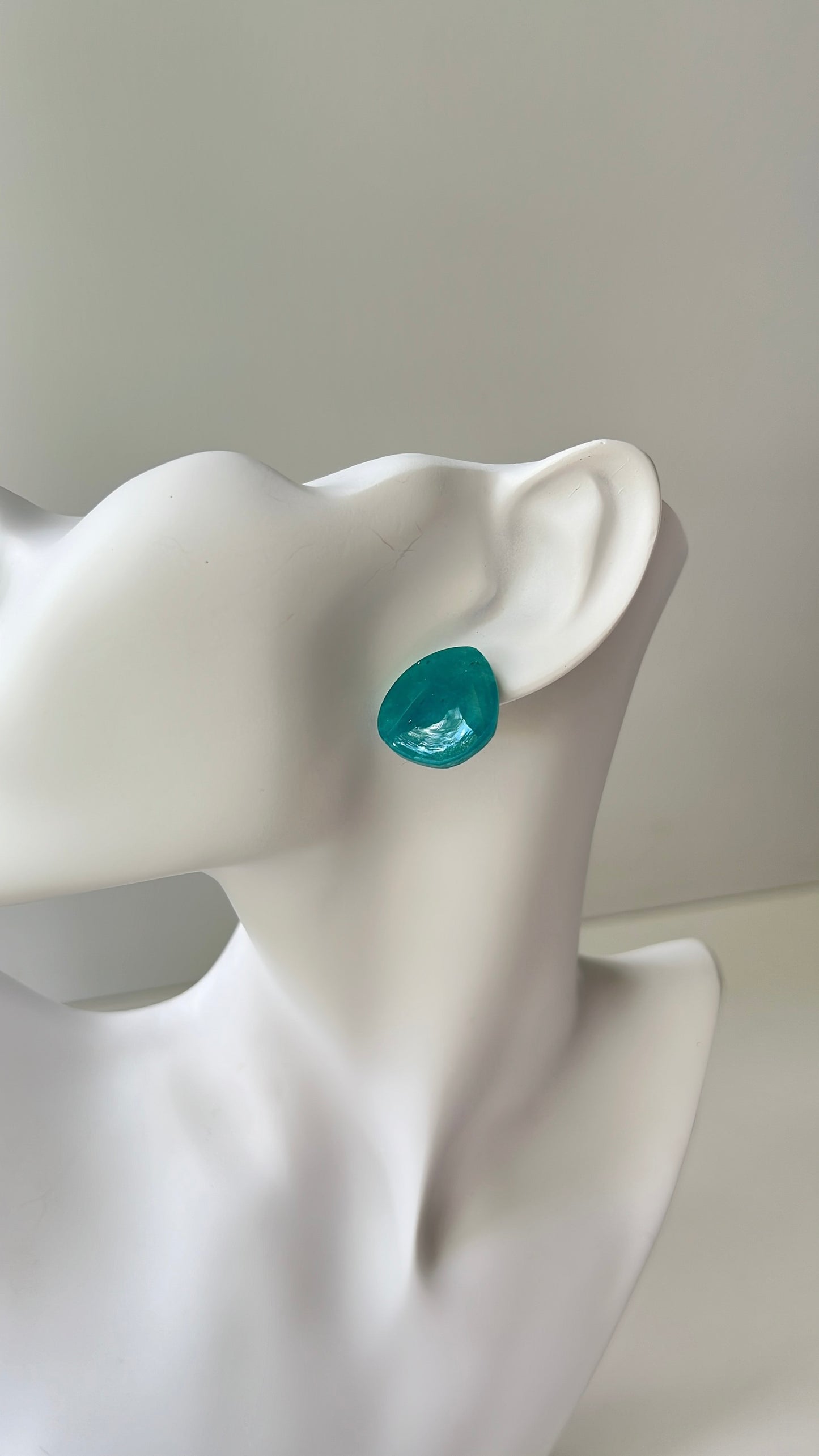 Teal Stud • Luxurious Artisan Earrings
