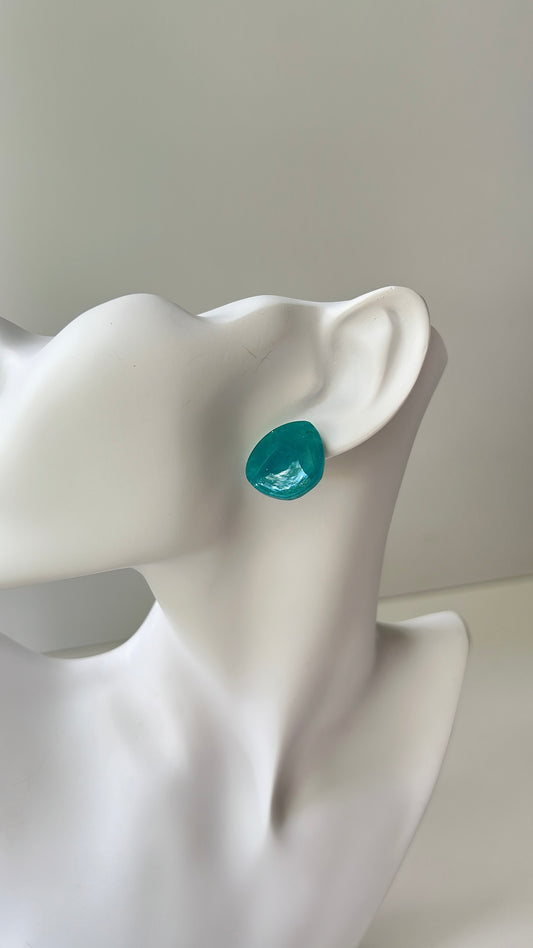 Teal Stud • Luxurious Artisan Earrings