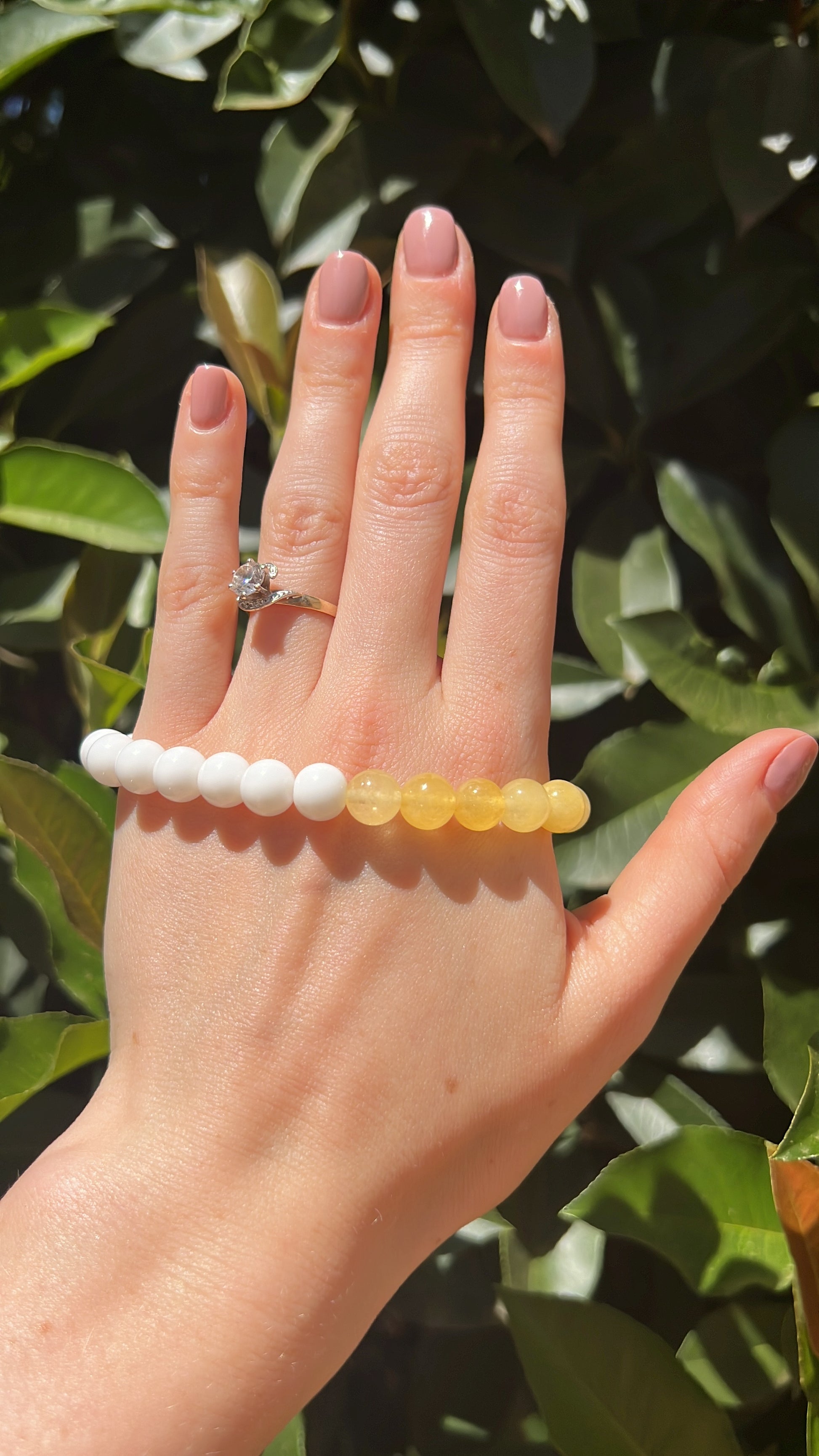 white agate citrine natural crystal stone bracelet