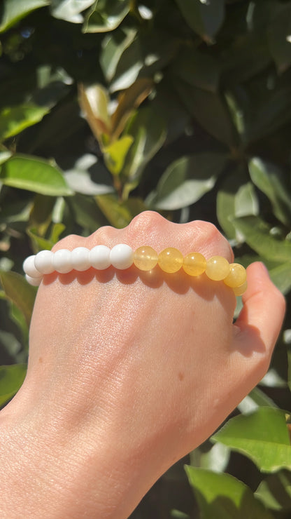 white agate citrine natural crystal stone bracelet