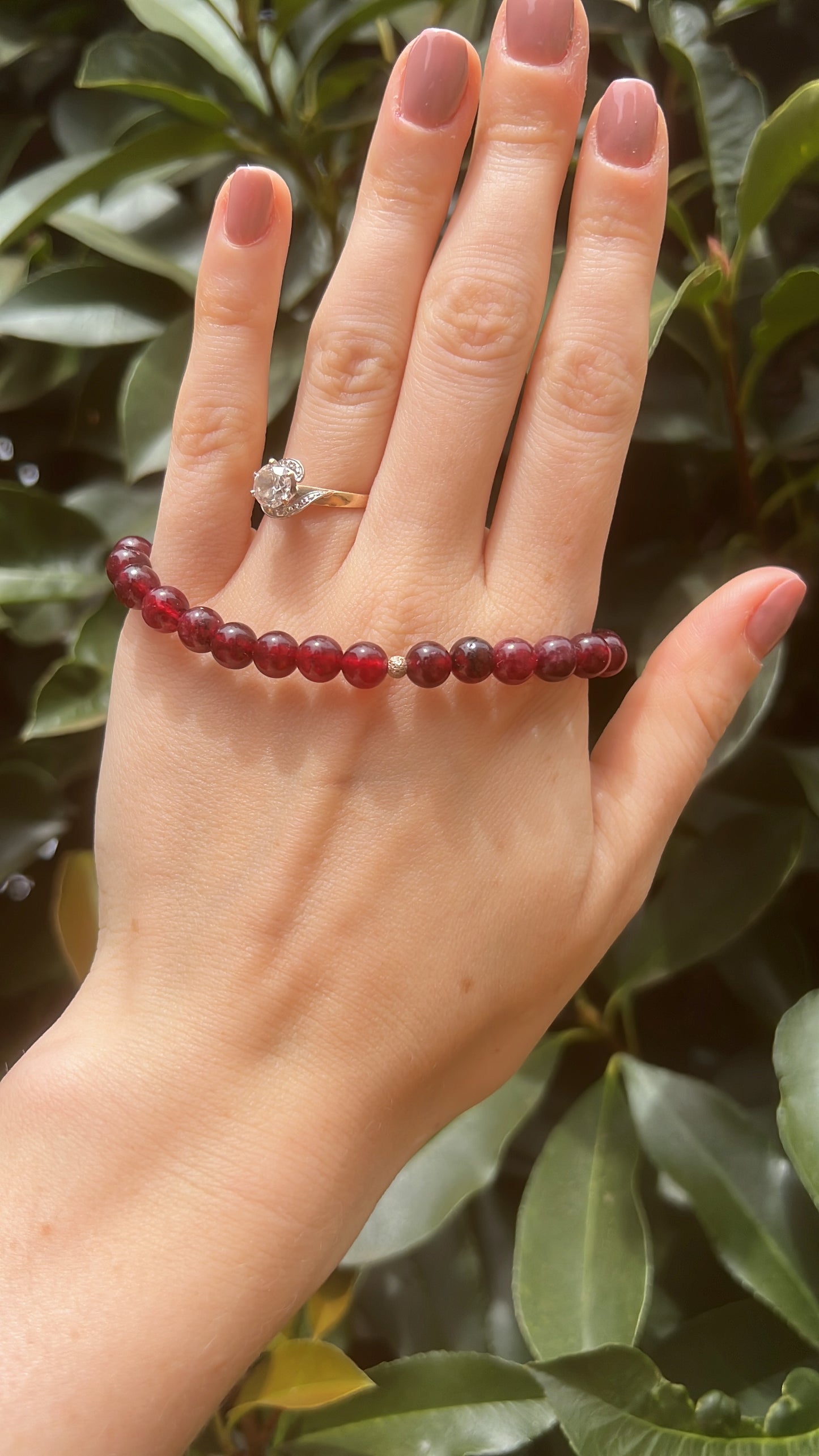 Love symbol • Garnet • Bracelet & 925 Sterling Silver