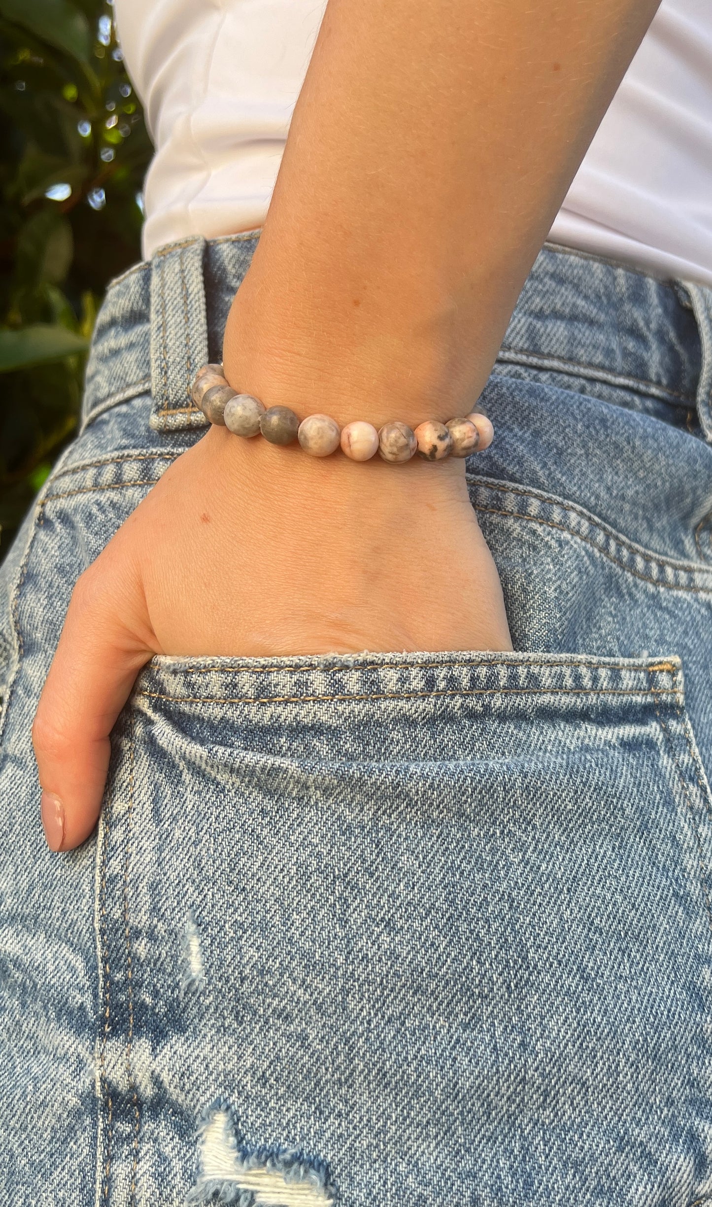 Empathetic, natural stone crystal Pink Zebra