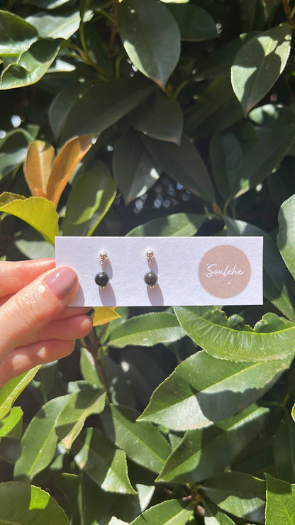 Strength x Protection • Earrings • Silver Obsidian & 18K Gold Plated or 925 Silver