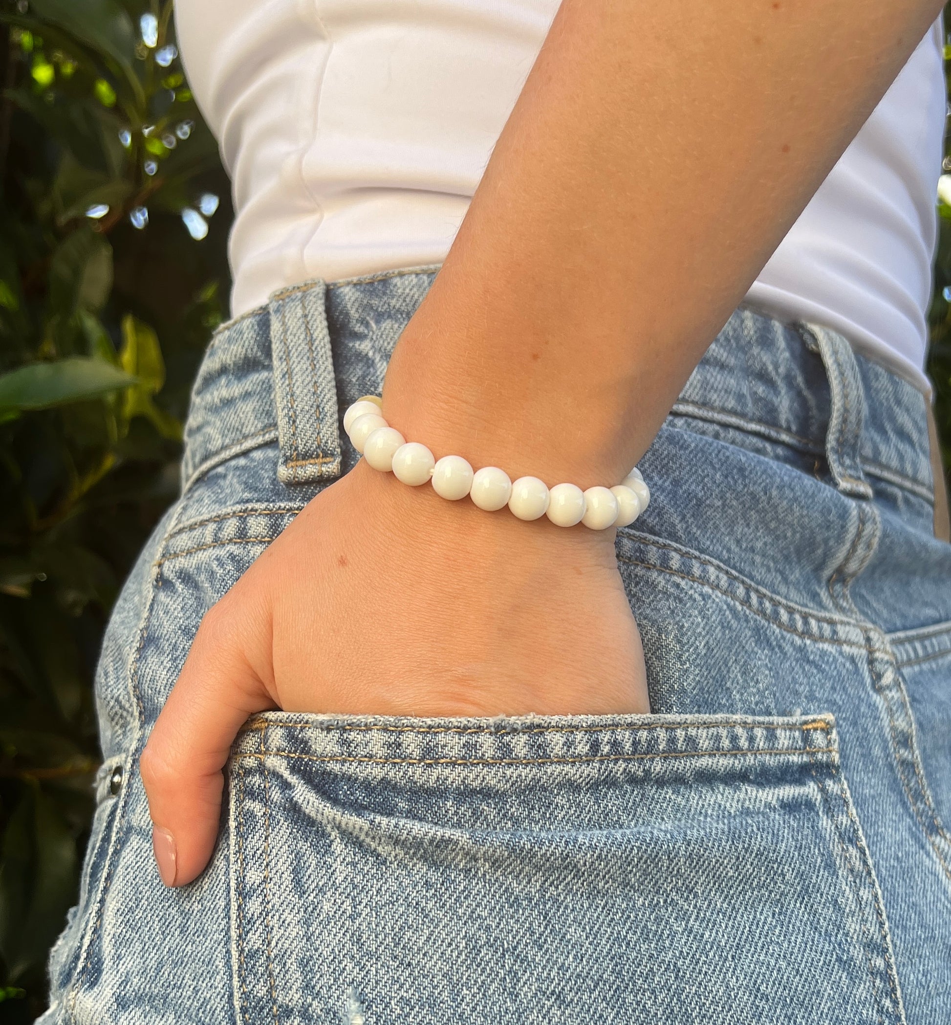 white agate crystal stone natural bracelet