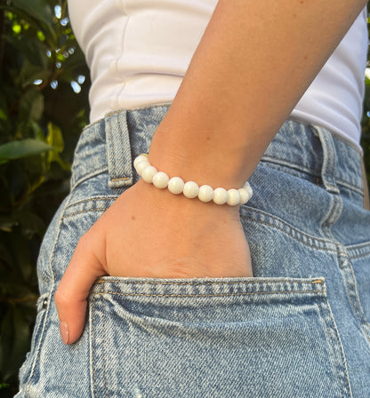 white agate crystal stone natural bracelet