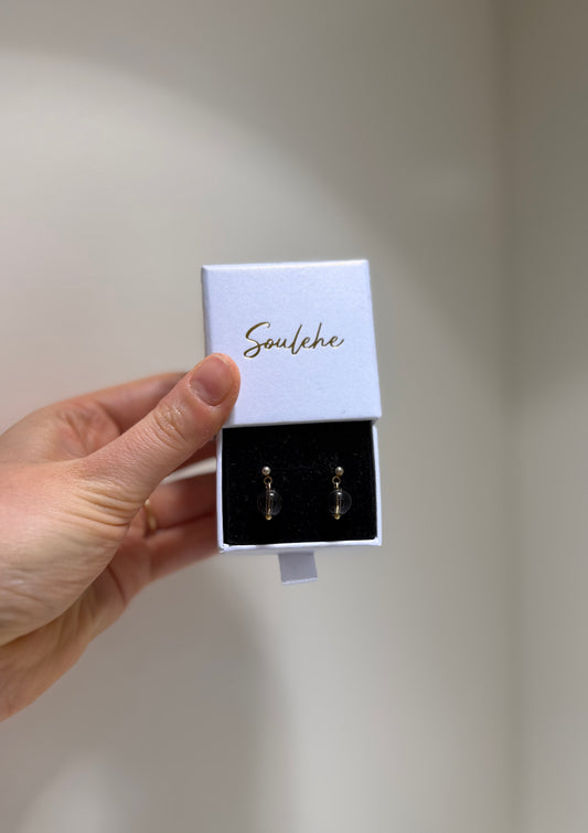 Smoky Quartz studs - Fulfilment of dreams