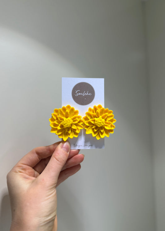 Yellow Flower Earrings