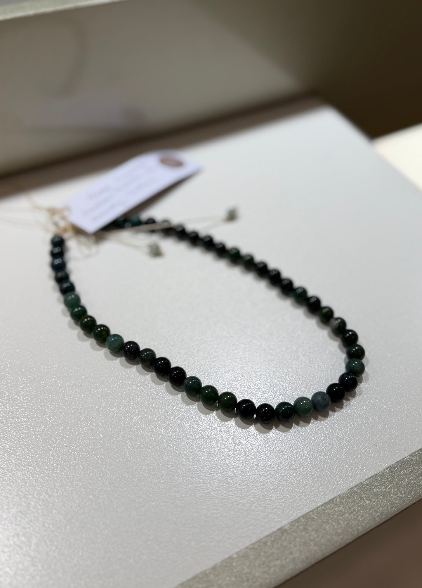 Moss Agate choker - Protection, Creativity, Love
