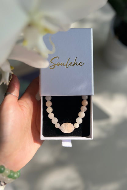 Femininity, Motivation x Knowledge • Bracelet • Natural crystal stone Pink Aventurine