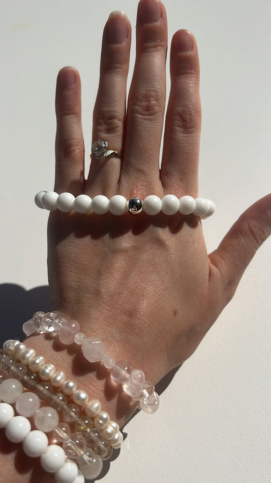 Balance x Booster • White Agate & 925 Sterling Silver