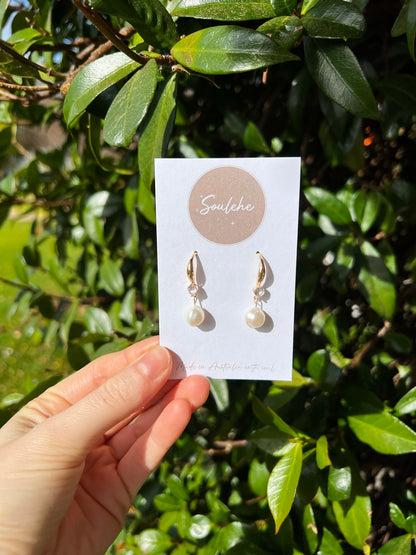 natural pearl gold earrings 