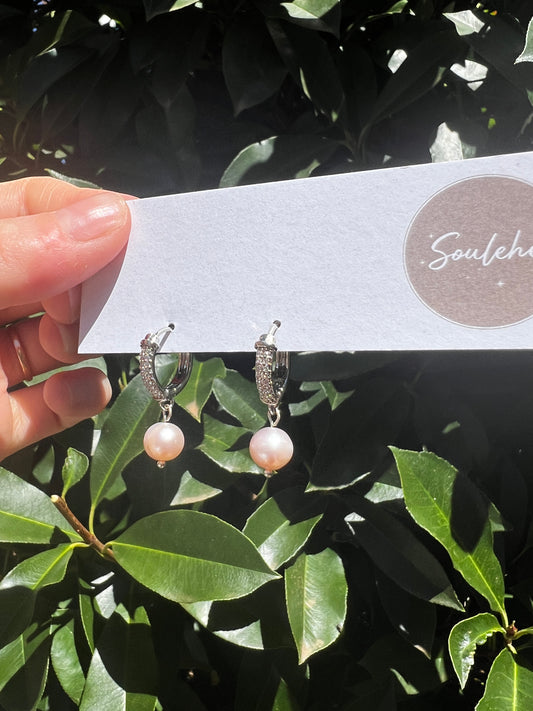 natural Pearl silver earrings 