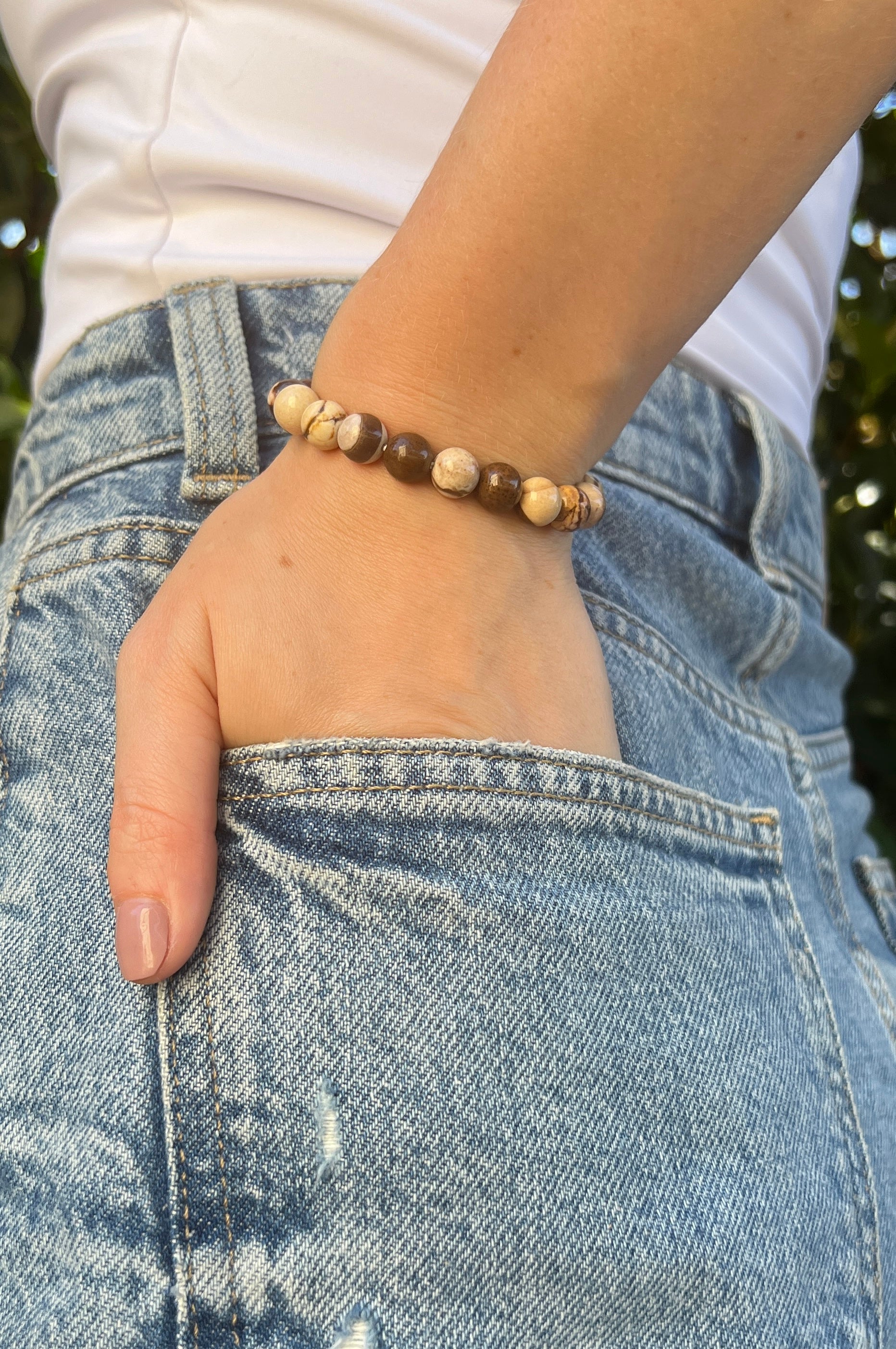 Motivation x Courage • Bracelet •  Natural crystal stone Australia Zebra 