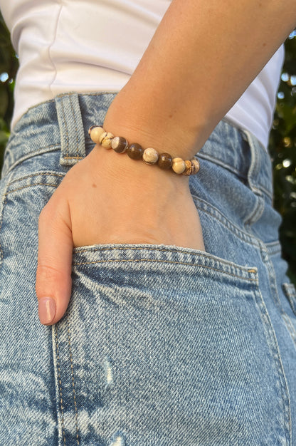Motivation x Courage • Bracelet •  Natural crystal stone Australia Zebra 
