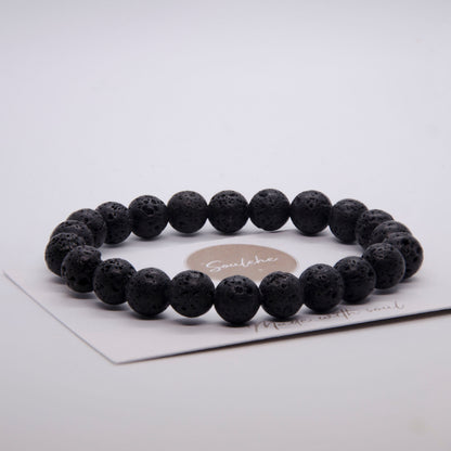 Natural crystal stone Black Lava